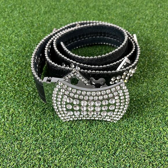 Y2K Punk Black Crystal Studded Buckle Western Belt main image 7